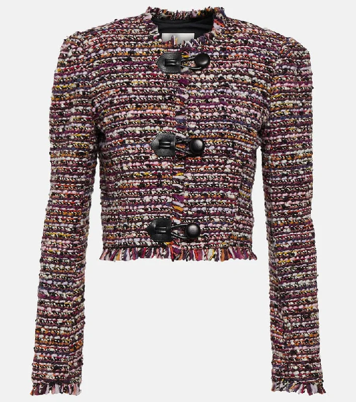 Isabel Marant Gradilia cropped wool-blend jacket Jersey Jacket Tulle Jacket Batik Jacket