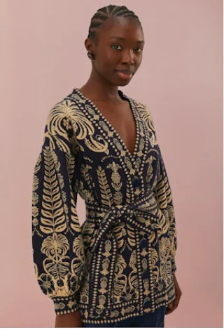 Ainika Tropical Splendor Cardigan Tailored Straight A-Line