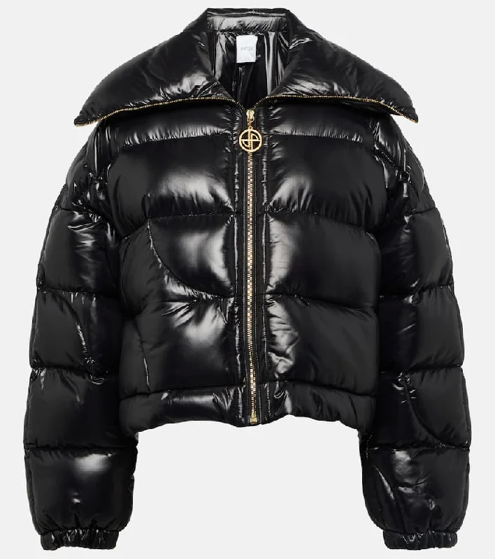 Patou Quilted puffer jacket Hooded Jacket Caped Jacket Shawl Collar Jacket