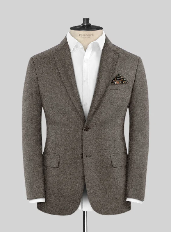 Lanificio Zegna Trofeo Intense Brown Wool Jacket Tailored Jacket Straight Jacket A-Line Jacket