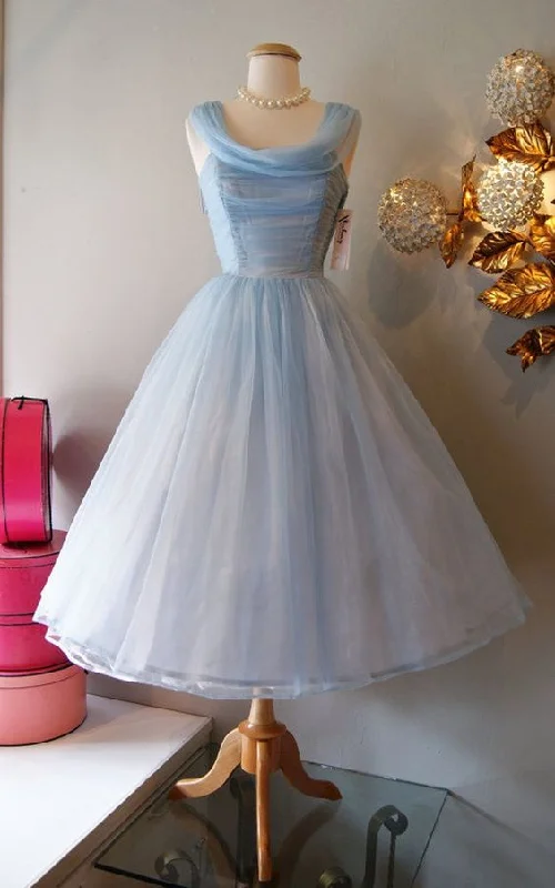 Lovely A-Line Tulle Midi Party Dress Homecoming Dress, DP2803 Boatneck Modish Everyday Lovely A-Line Tulle Midi Party Dress Homecoming Dress, DP2803 Boatneck Modish Everyday