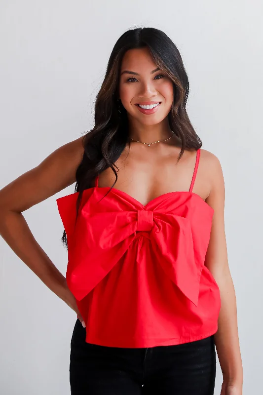FINAL SALE - Cheer You On Red Bow Tank cropped tank top