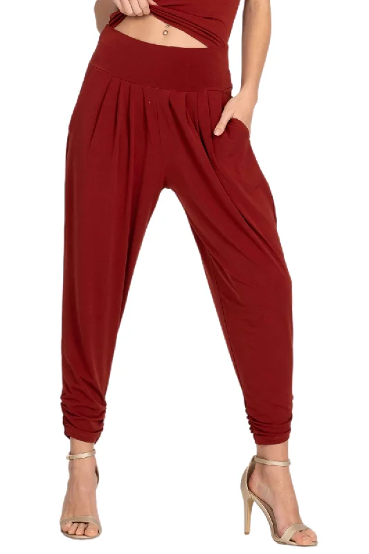 Harem Style Tango Pants with Pleated Front Wide-Legged Palazzos