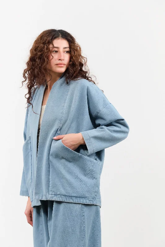 Signature Sumo Jacket in Faded Blue Fleece Fabric Down Fabric Feather Fabric