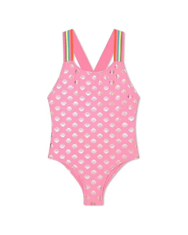 Billieblush Heart Print Swimsuit Soft Beachwear Set