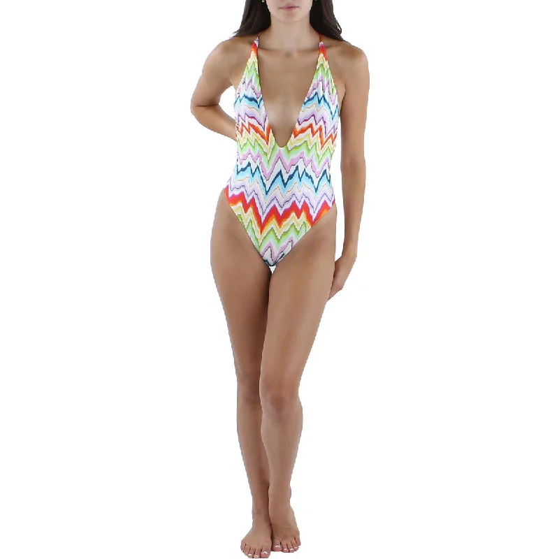 Missoni Womens Chevron Nylon One-Piece Swimsuit Comfortable Swim Shorts