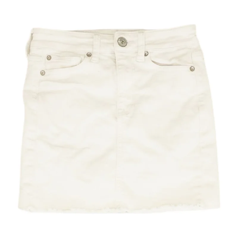 White Solid Mini Skirt linen skirt breathable