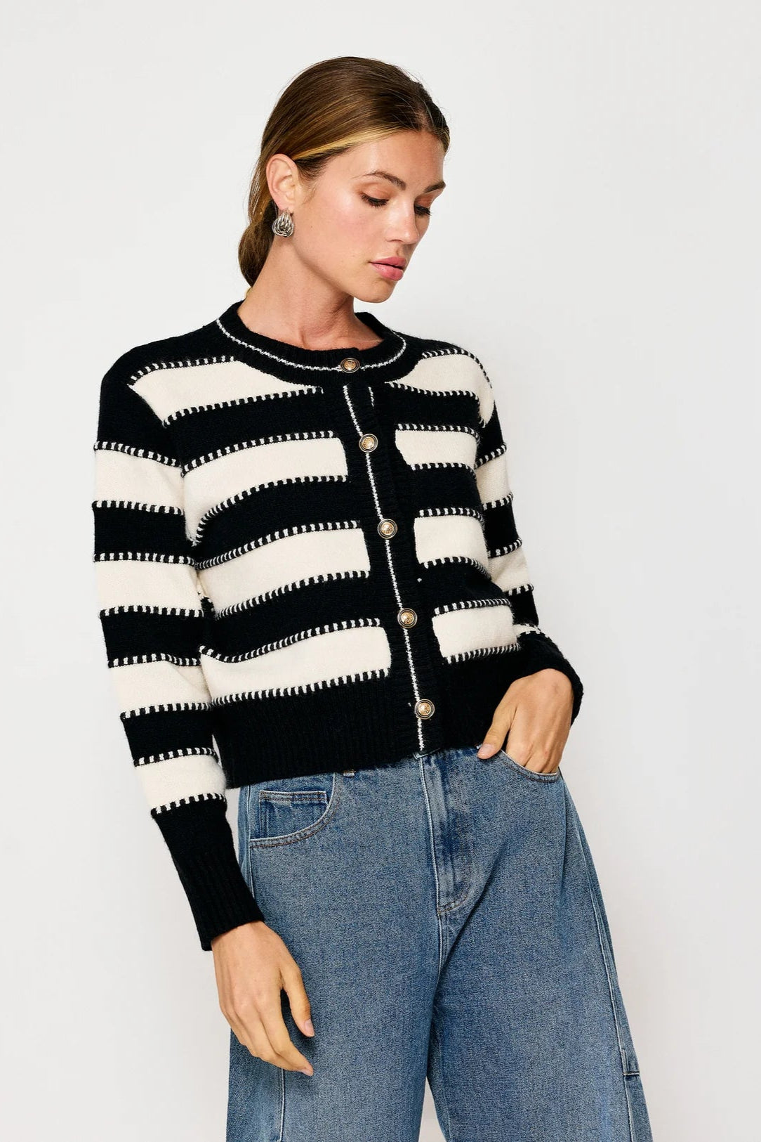 stripe cardigan Polka Dot Checkered Tartan