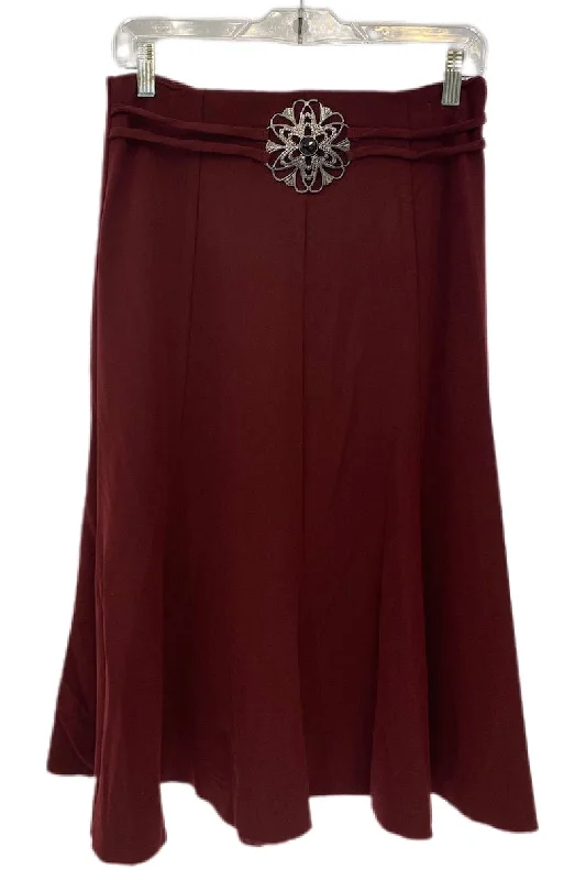 Midi Skirt Style 4021 with belt in Black or Burgundy leather skirt sleek