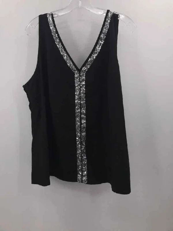 Pre-Owned Eileen Fisher Black Size Large Tank Top trendy tank top
