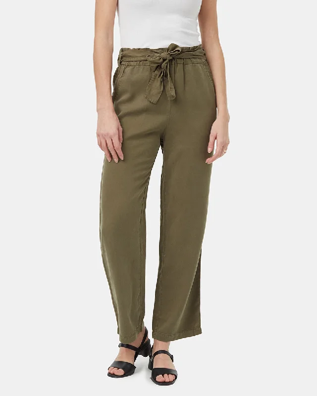 Paper Bag Tencel Pant Classic Straight-Leg Pants