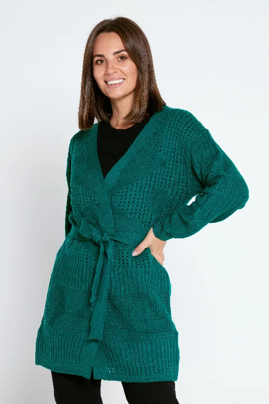 Savanna Cardigan - Lake Green Thin Thick Dense