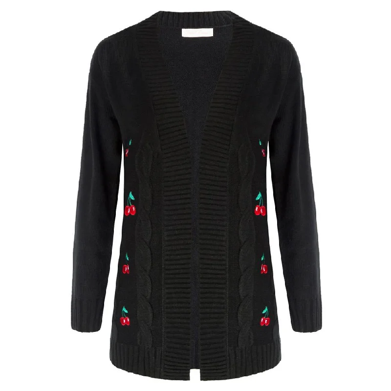 Seckill Offer⌛Vintage Cherry Printed Loose Fit Cardigan Sweater Open Front Cable Knitted Knitwear Boat Neck Shawl Collar Notched Collar Seckill Offer⌛Vintage Cherry Printed Loose Fit Cardigan Sweater Open Front Cable Knitted Knitwear Boat Neck Shawl Collar Notched Collar