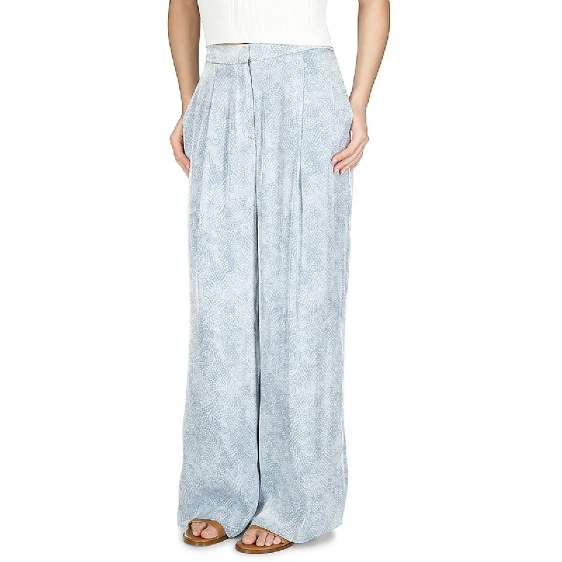 MICHAEL Michael Kors Womens Pleated  Wide Leg Pants Casual Plaid Pants