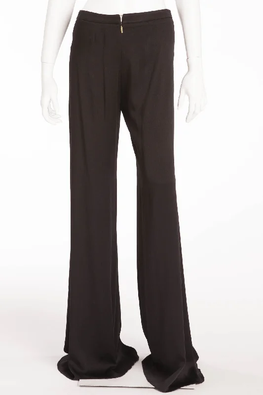 Roberto Cavalli  - Black Wide Leg Pants - IT 40 Slim-Fit Khaki Pants