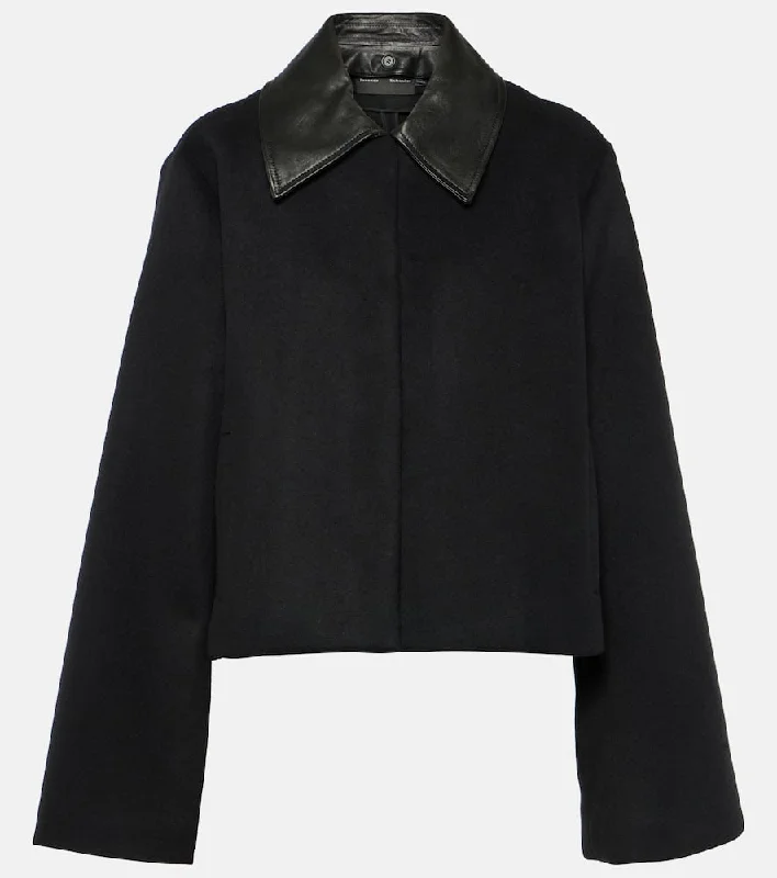 Proenza Schouler Cropped wool-blend jacket Tailored Jacket Straight Jacket A-Line Jacket