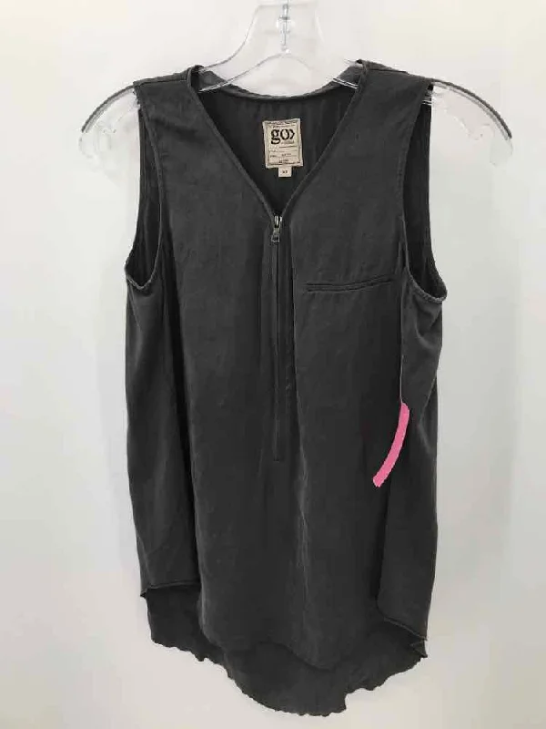 Pre-Owned Go by Gosilk Grey Size XS Tank Top metallic tank top