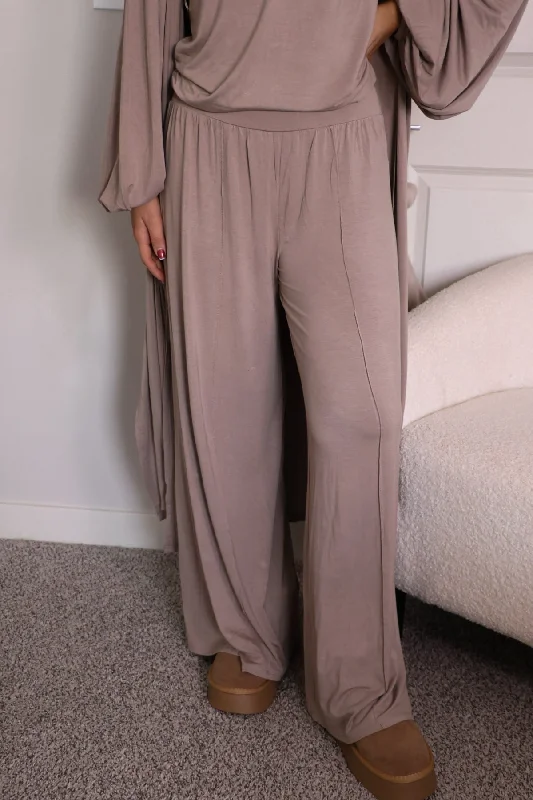 Buttery Soft Taupe Wide Leg Pants - FINAL SALE Elegant Trouser Pants