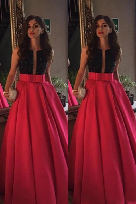Modest Red Beading Long A-line Satin Prom Dresses Evening Dress Party Dresses K665 Chiffon Maxi Beach Modest Red Beading Long A-line Satin Prom Dresses Evening Dress Party Dresses K665 Chiffon Maxi Beach