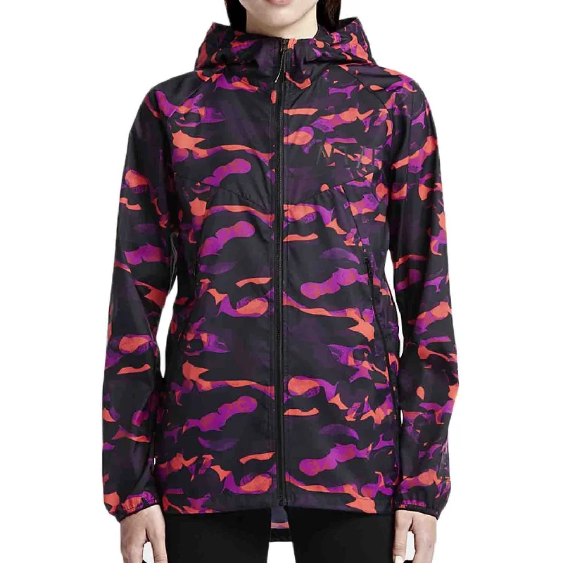 Nike T/F Camo Windrunner Women's Jacket Vivid Purple/Bright Crimson Fleece Fabric Down Fabric Feather Fabric