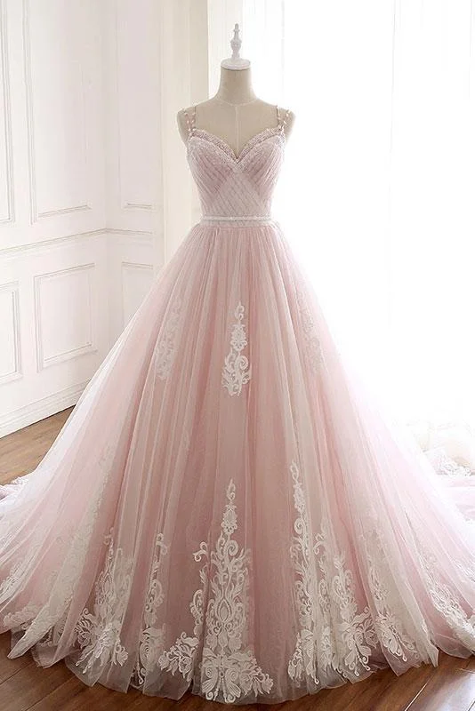 Pink Tulle Prom Dresses with Lace Appliques, A Line Formal Evening Party Dresses OKJ50 Tunics Formal black Pink Tulle Prom Dresses with Lace Appliques, A Line Formal Evening Party Dresses OKJ50 Tunics Formal black