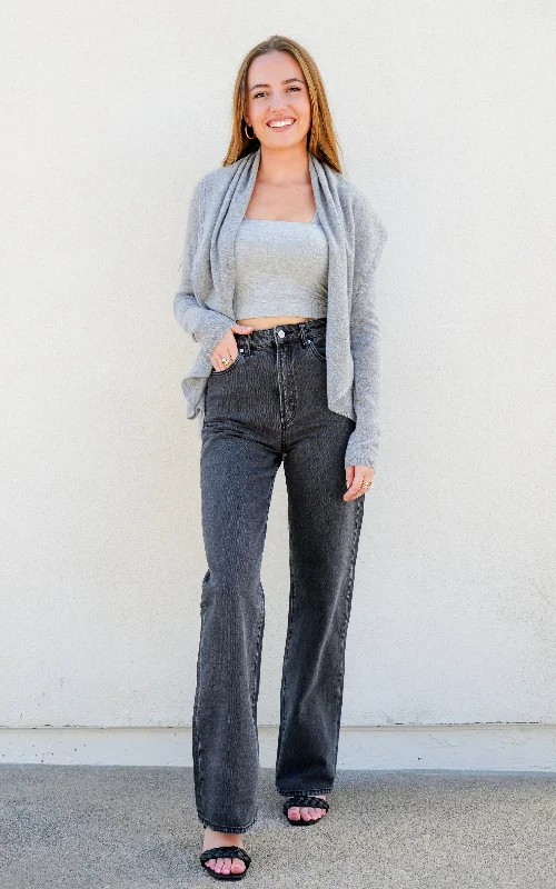 Light Grey Organic Cardigan Oversized Loose Flowy