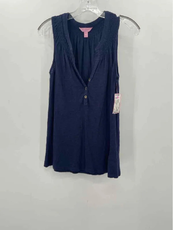 Pre-Owned Lilly Pulitzer Navy Size Medium Tank Top sequin tank top