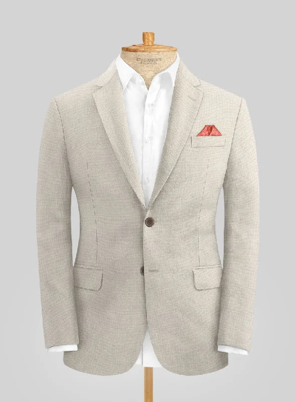 Solbiati Art Du Lin Light Beige Linen Jacket Wool Jacket Cashmere Jacket Tweed Jacket