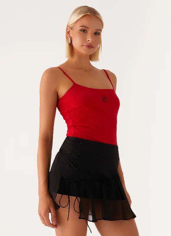 Siobhan Tie Side Mini Skirt - Black linen skirt natural