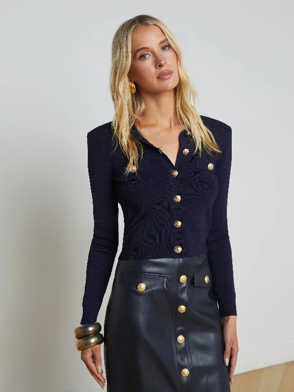 Toulouse Cardigan Solid Print Embellished