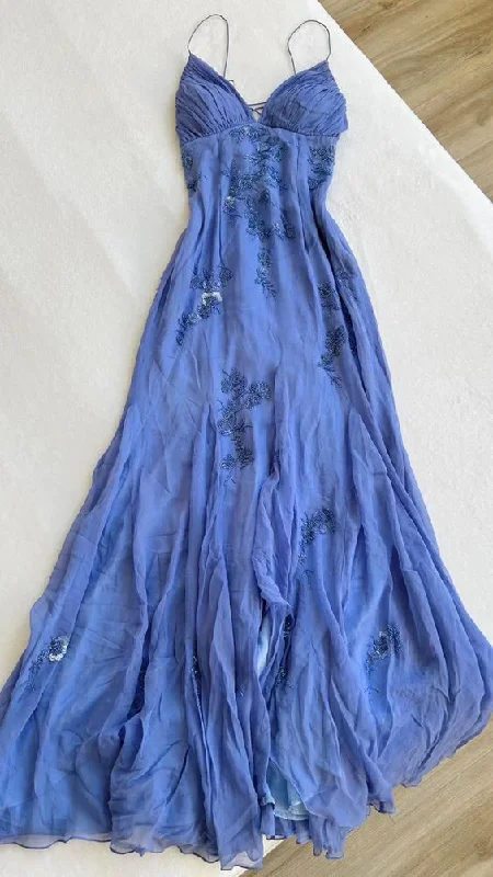 Vintage V Neck Appliques Beading Long Party Dress, DP2447 Tunics Gym athletic