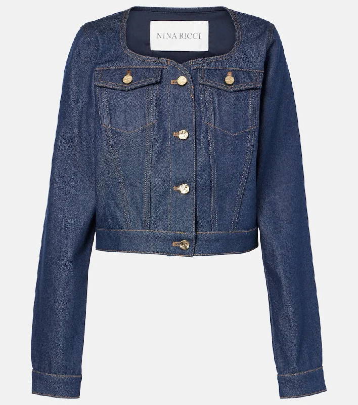Nina Ricci Denim jacket Print Jacket Jacquard Jacket Patchwork Jacket