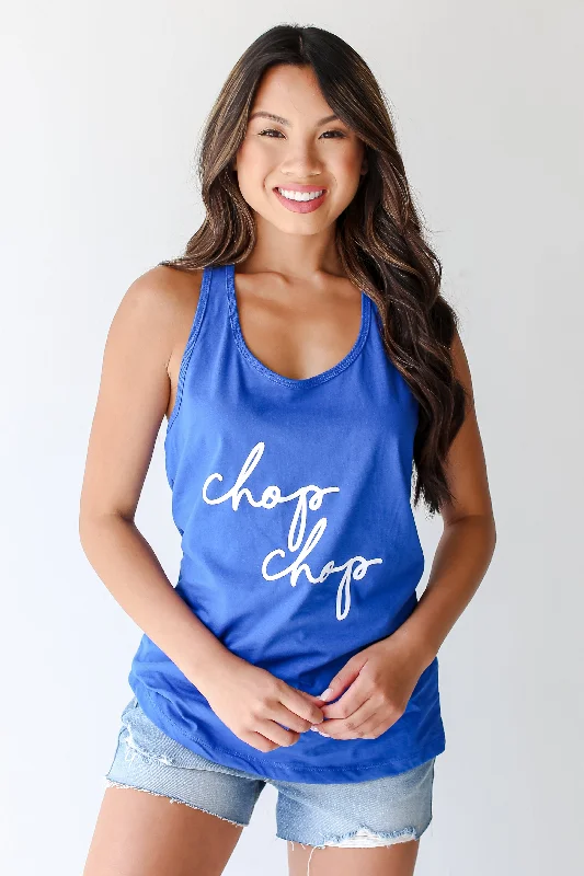 Blue Chop Chop Tank rhinestone tank top