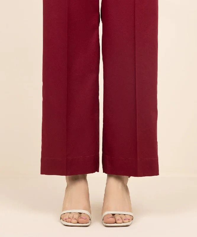 Solid Cambric Straight Pants Lightweight Jogger Pants