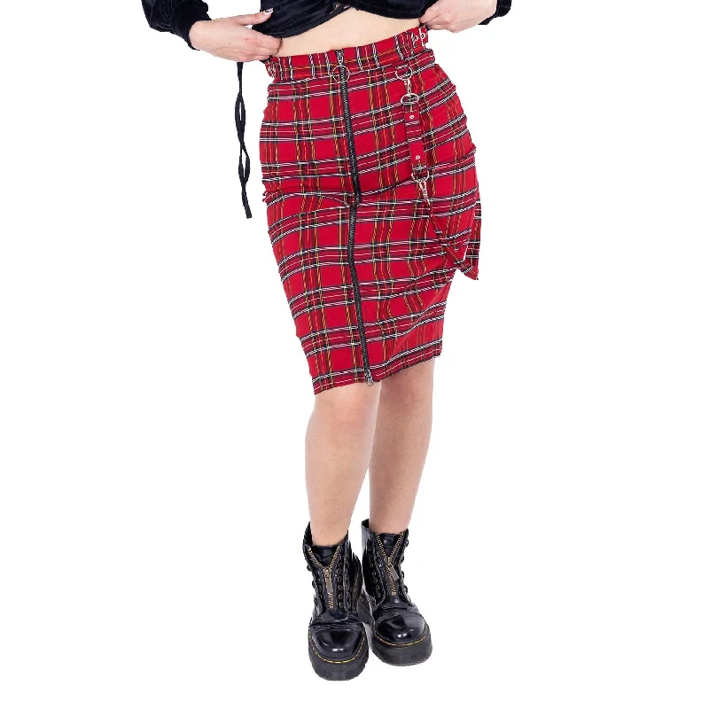 KOHKO SKIRT - RED TARTAN cashmere skirt fine