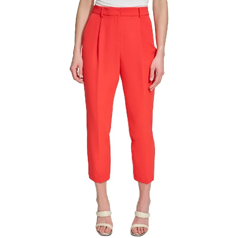 DKNY Womens Pleated  Ankle Pants Chic Black Leggings