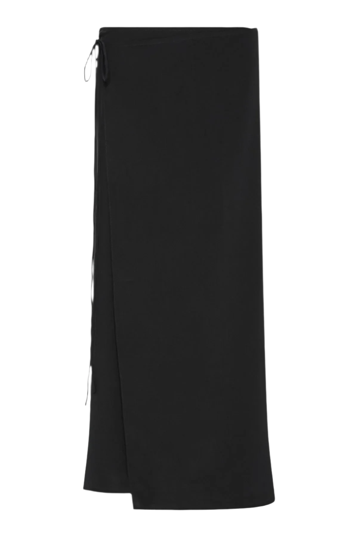 Silk Wrap Tie Skirt - Black denim skirt classic