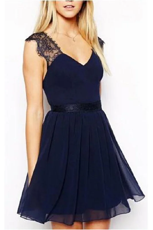Sweetheart Open Back Party Dresses Lace Appliques Homecoming Dresses Tunics Polka dots Sweetheart Open Back Party Dresses Lace Appliques Homecoming Dresses Tunics Polka dots