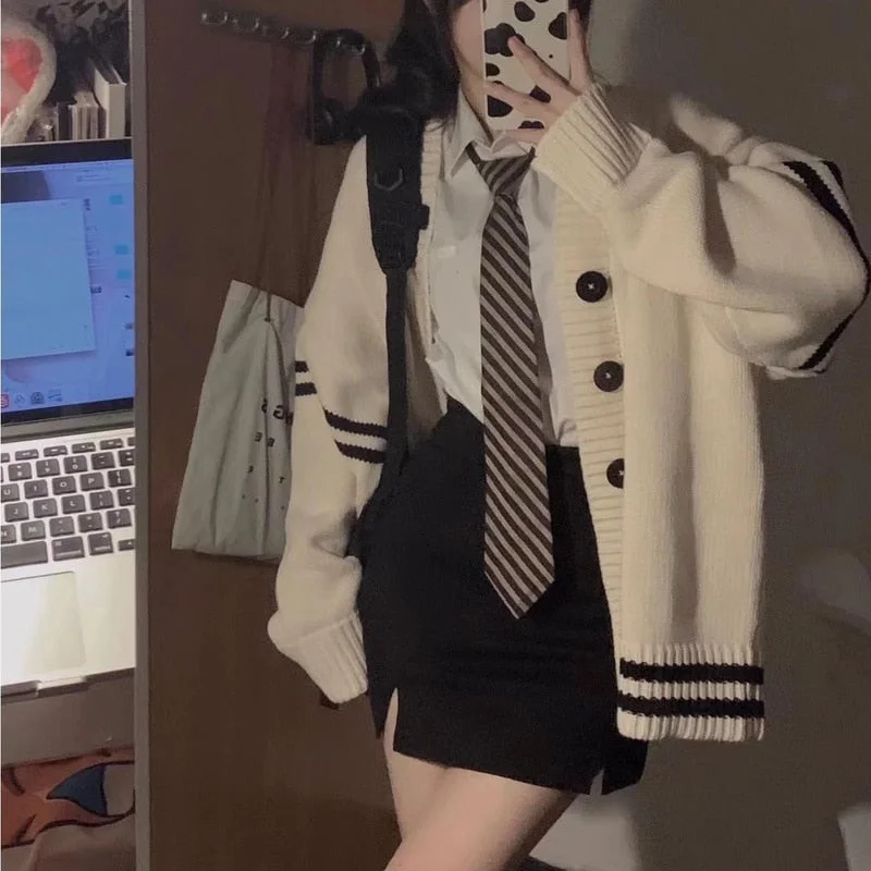 Oversized Academia Knit Cardigan Sequined Glittery Shiny