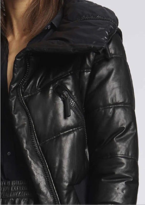 Leather Down Jacket Aspen Print Jacket Jacquard Jacket Embroidered Jacket