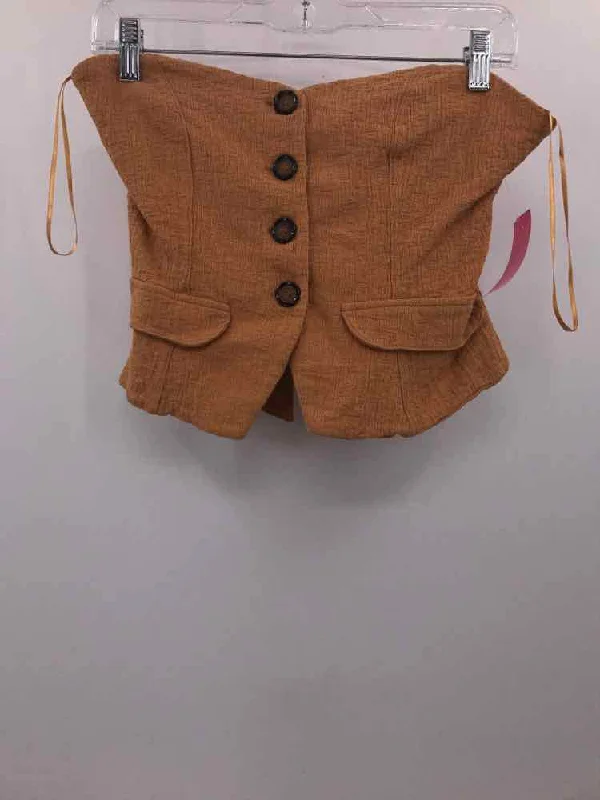Pre-Owned By Anthropologie Tan Size Small Strapless Tank vintage tank top