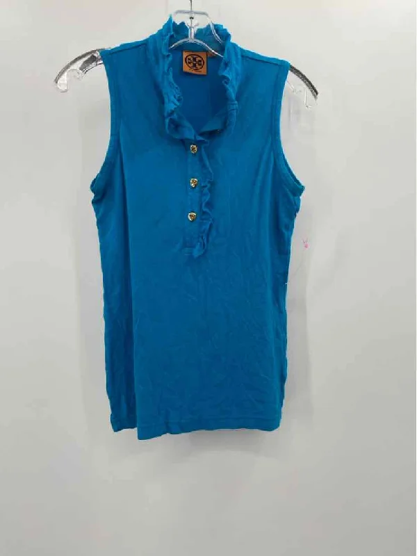 Pre-Owned Tory Burch Blue Size Small Tank Top crew neck tank