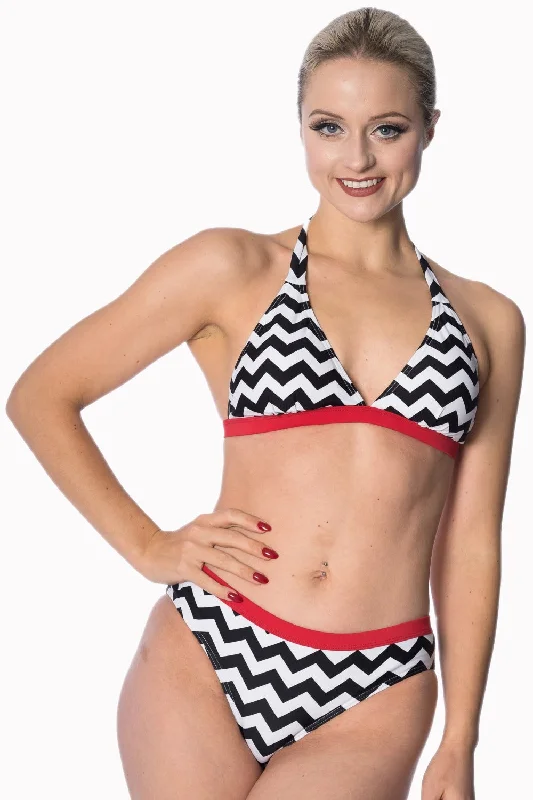 Banned Apparel - Black Coffee Two Piece Swimsuit Sporty Racerback Swimsuit