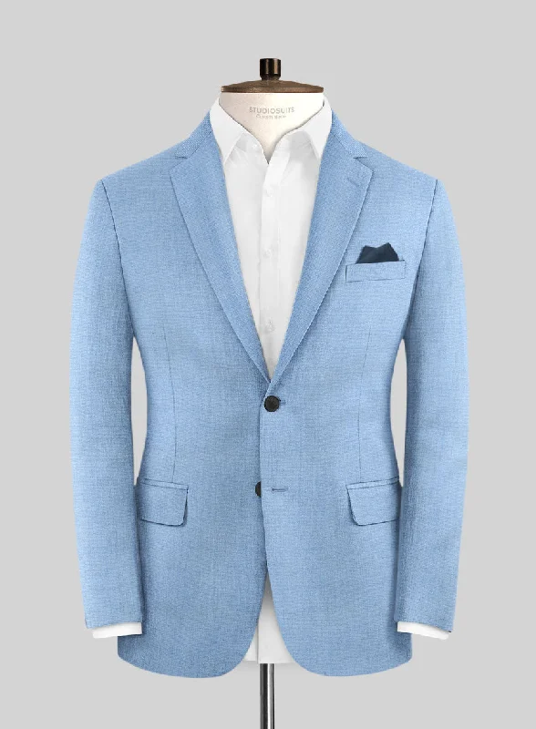 Caccioppoli Sun Dream Fano Sky Blue Wool Jacket Zip Front Button Front Snap Front