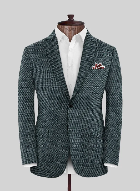 Reda Tomare Green Wool Jacket Jersey Jacket Tulle Jacket Batik Jacket
