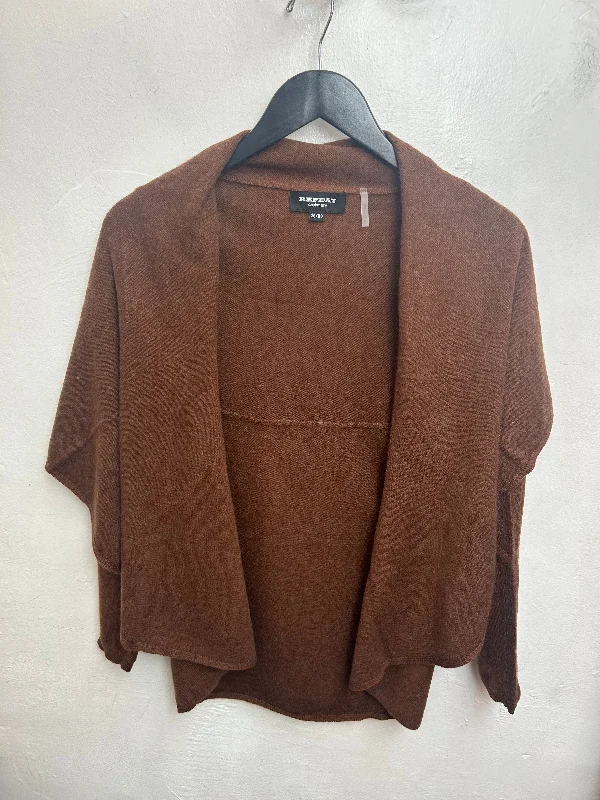 Brown Organic Circle Cardigan Open Front Closed Front Wrap Front