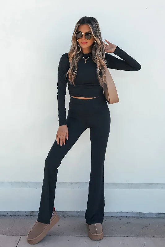 Soft & Stretchy Black Flare Pants - FINAL SALE Formal Stretch Pants