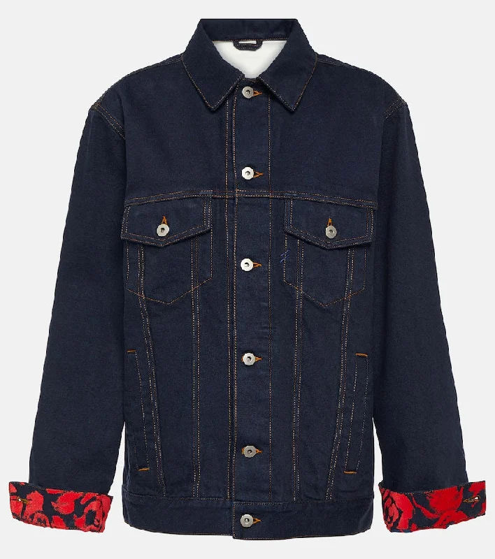 Burberry Oversized denim jacket Faux Fur Jacket Real Fur Jacket Shearling Jacket