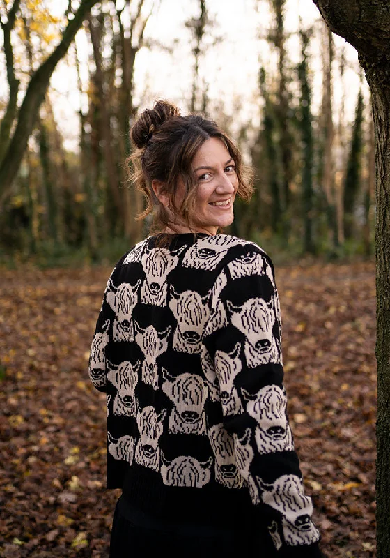 Highland Cow Knit Cardigan Rayon Fabric Velvet Fabric Corduroy Fabric