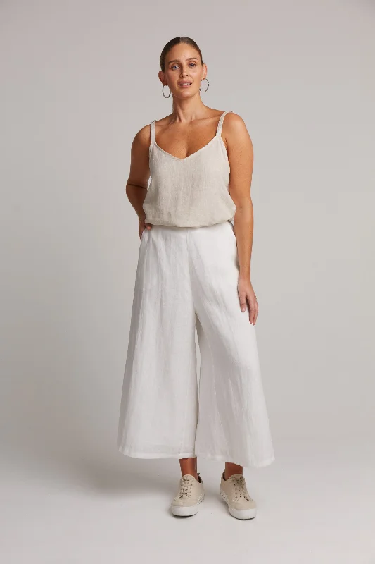 STUDIO CROP PANT SALT Lightweight Linen Pants